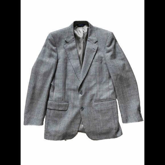 Vintage Burberrys Made In USA‎ Wool Plaid Blazer Jacket 40“ Chest